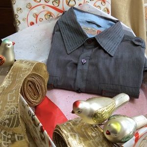 JZSTGR09- Cool Grey/Blue Long Sleeve Casual Shirt